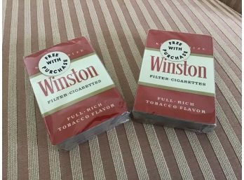 Two Packs Of Vintage Winston Filter Cigarettes Playing Cards