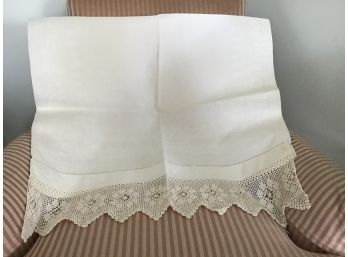 Vintage Circa 1880 White Damask Guest Hand Towel