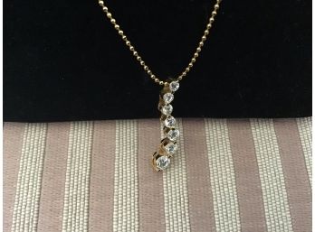 Landau Gold Tone And Rhinestone Necklace And Pendant