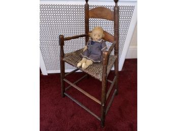 Antique Childs Highchair With Doll