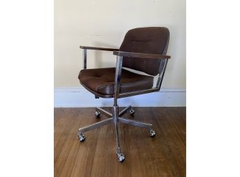 MCM Chrome And Metal Desk Chair