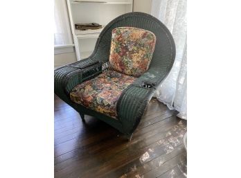 Antique Oversized Lloyd Loom Style Wicker Chair