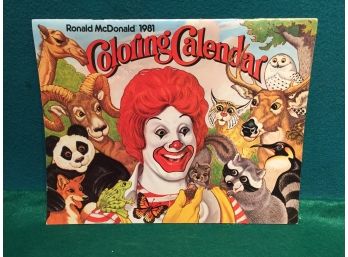 1981 Ronald McDonald Coloring Calendar.