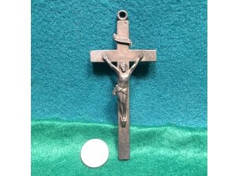 Antique Jesus On The Cross Religious Catholic Christian Cross. Measures 4 13/16'.