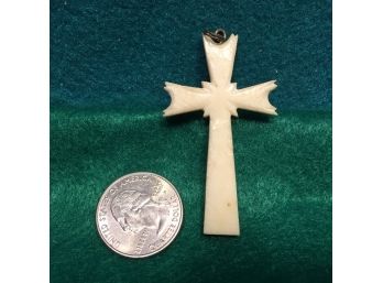 Antique Bone Religious Catholic Christian Cross. Measures 2 3/16'.