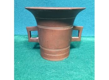 Outstanding Heavy And Early Brass Pestle. Beautiful Patina. Measures 5 1/4' Tall.