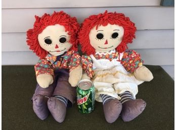 Vintage Raggedy Ann And Raggedy Andy.