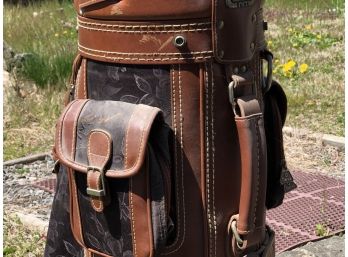 Daiwa Black Gold Bag With Brown Leather Trim