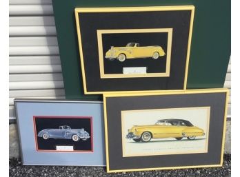 Framed Color Prints, Vintage Cars (3)