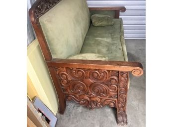 Antique Wood Framed Sofa