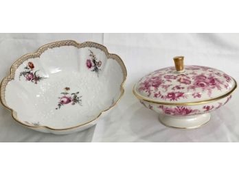 Lenox Floral Bowl & German Floral Covered Dish