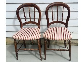 Pair Of Antique Grain Painted Side Chairs