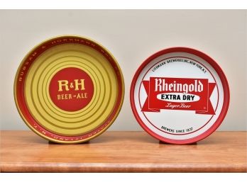 Pair Of R & H And Rheingold Beer Trays