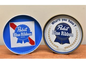 Pair Of Pabst Blue Ribbon Beer Trays