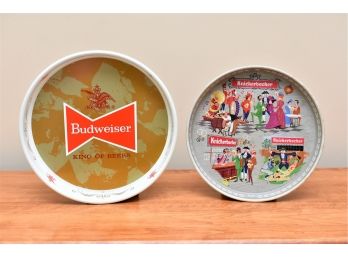 Pair Of Budweiser And Knickerbocker Beer Trays