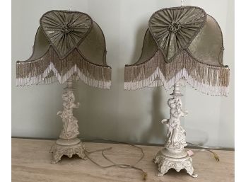 Contemporary Metal Putti Lamps