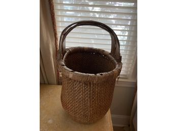 Antique Asian Basket With Stamp