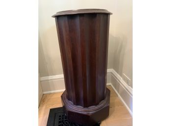 Antique Pedestal Cabinet With Marble Top And Storage 18x30