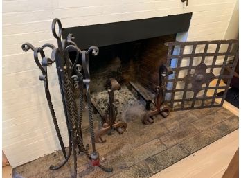 USED Fireplace Accessories - Set Of 7 Pieces