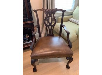 Chippendale Chair W/ Brass Nailhead Trim