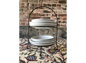 Pottery Barn Dishes & Stand