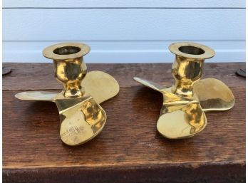 Brass Propellor Candle Holders