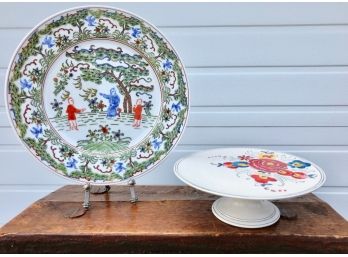 Molly Hatch Cake Stand & Coordinating Decorative Plate
