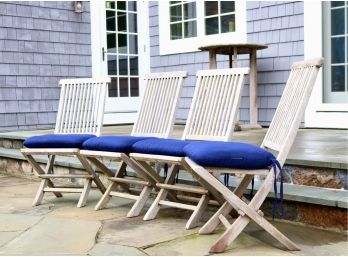 OUTDOOR CLASSICS Rustic Teak Outdoor Dining Chairs Set Of 4