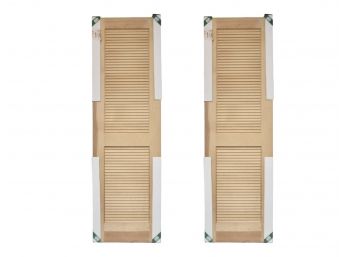 Pair Of Bridge Wholesalers Inc - Lakeland Lumber Louver Doors 1 Of 3