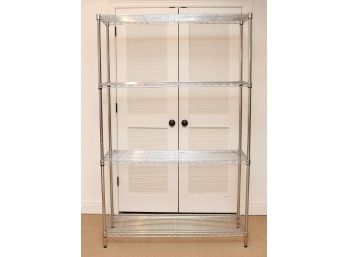 Pair Of Heavy Duty Metal Wire Shelving  1 0f 2