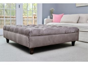 Tufted Microsuede Ottoman