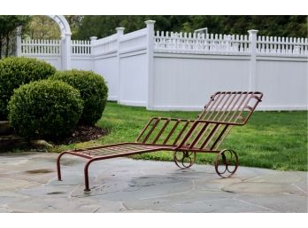 Rare Vintage Triple Sphere Metal Chaise Lounger 1 0f 2