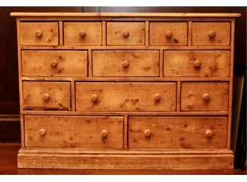 Antique Distressed Wood 13 Drawer Chest