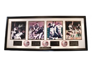 NY YANKEES DYNASTY - Professionally Framed Compilation Of 4 World Championships