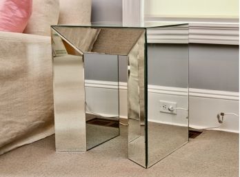 Beveled Mirror End Table