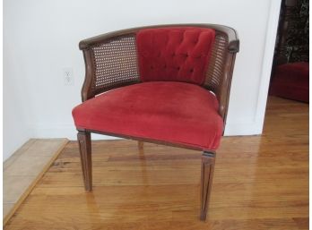 Curved Back Club Chair With Caning