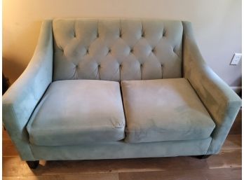 Light Blue Comfortable Microfiber Love Seat