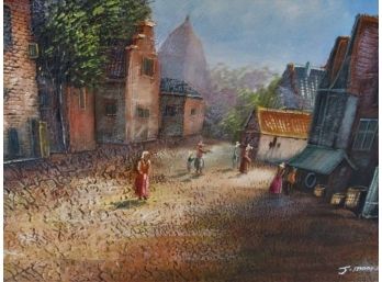 Unframed Village Scene