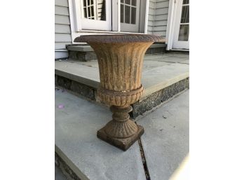 Aged Cast Iron Garden Urn