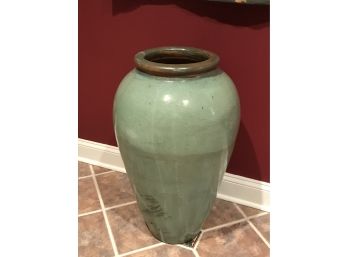 Gorgeous  31 1/2 Inch Glazed Tuscan Terracotta Pot Planter