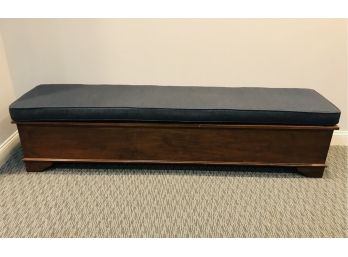 Custom Made Wooden Storage Bench With Plush Cushion