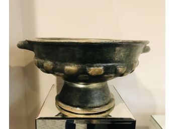 Large Decorative Urn With Gold Accents