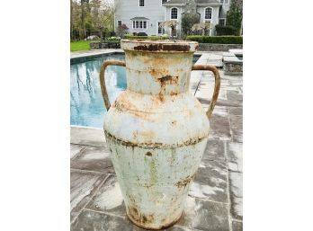 Incredible Huge Cast Iron Trophy Style Urn ( 1 Of 2 Listed Separately In This Auction)