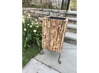 Unique Planter With Wooden Exterior