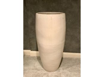 39 1/2 Inch Distressed White Ceramic Tapered Planter