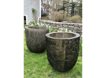 Pair Of  Stately Fiberglass Planters