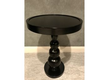 Black Accent Table With Gradual Beaded Base