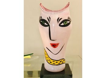 KOSTA BODA By ULTRICA HYDMAN Women's Face Hand Painted Vase