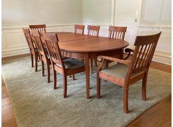 Charles Shackleton Handcrafted American Black Cherry Expandable Dining Table Signed And Dated