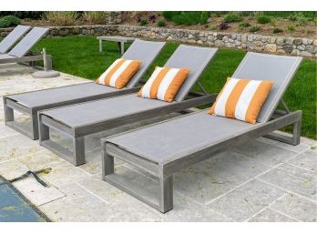 Set Of 3 West Elm Outdoor Chaise Lounge Chairs